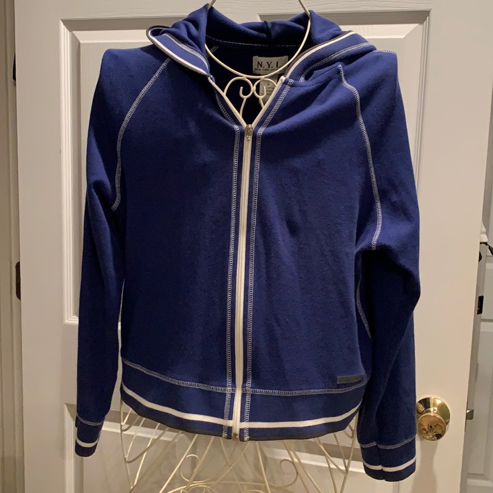 Zippered front, hooded jacket. Smoke & pet free home